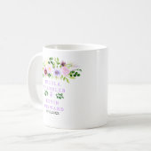 春の紫の花と葉っぱのウェディング コーヒーマグカップ (正面左)