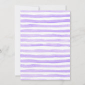 春の紫の花柄ベビーカー ベビーシャワー 招待状 (裏面)