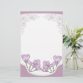春の紫色のクロッカスの花 便箋 (スタンド正面)