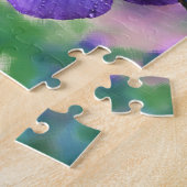 春の紫色のパンチョウと蝶 ジグソーパズル (側面)