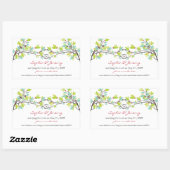 春の結び付き愛の木の日付シールを保存 長方形シール (シート)