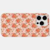 春の結婚式にぴったりなローズピンクオレンジの花柄 Case-Mate iPhoneケース (裏面 (横))