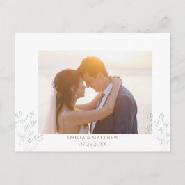 春の結婚式の写真の御礼ポストカード ポストカード