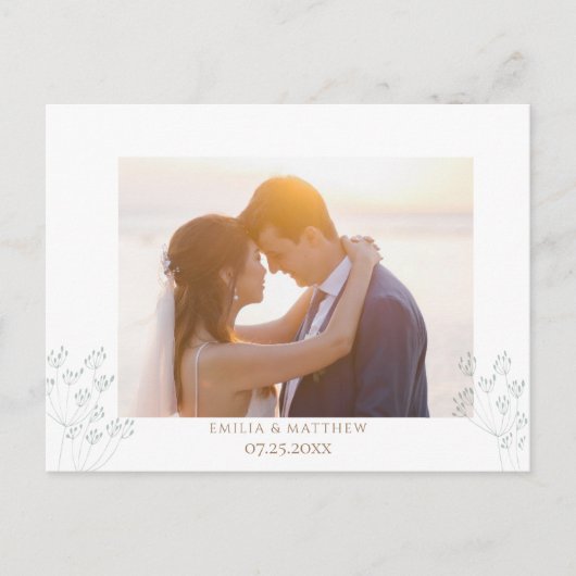 春の結婚式の写真の御礼ポストカード ポストカード (正面)