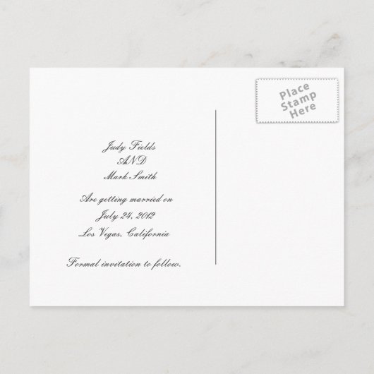 春の結婚式の日付はがきを保存 案内ポストカード (裏面)