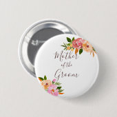 春の結婚式の花のお母さん花嫁 缶バッジ (正面&裏面)