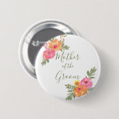 春の結婚式の花の母は新郎 缶バッジ (正面&裏面)