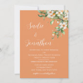 春の結婚式アプリコットピーチフローラフォト結婚ズ 招待状 (正面)