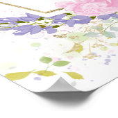 春の結婚式ウェルカムサインギルド野花 ポスター (角)