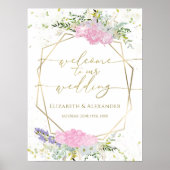 春の結婚式ウェルカムサインギルド野花 ポスター (正面)