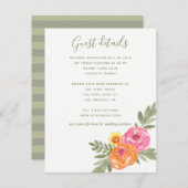 春の結婚式ウォーターカラーフラワーズゲスト詳細 エンクロージャーカード (正面/裏面)