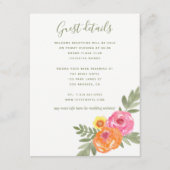 春の結婚式ウォーターカラーフラワーズゲスト詳細 エンクロージャーカード (正面)