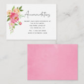 春の結婚式ウォーターカラー牡丹宿泊施設 エンクロージャーカード (正面/裏面)