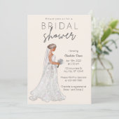 春の結婚式エレガントガウンブライダルシャワーインビタティ 招待状 (スタンド正面)
