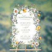 春の結婚式カラフルワイルドフラワーフローラへようこそ アクリルサイン (ニュートラル)