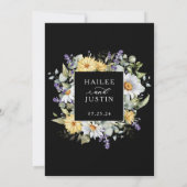 春の結婚式カラフルワイルドフラワーフローラトレンディー セーブザデート (裏面)