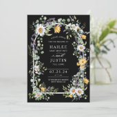 春の結婚式カラフルワイルドフラワーフローラトレンディー 招待状 (スタンド正面)