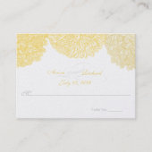 春の結婚式カラー金ゴールドフローラテーブル座席表 プレイスカード (正面)