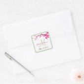 春の結婚式サマー結婚ズのモノグラムの有利ラベル スクエアシール (封筒)