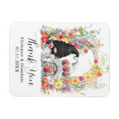 春の結婚式サンキューユー格言フローラ マグネット (横)