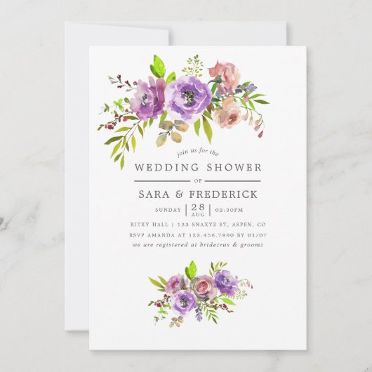 春の結婚式シャワーフローラ招待状 招待状 (正面)