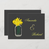 春の結婚式ダフォディルズメイソンジャー招待状 招待状 (正面/裏面)