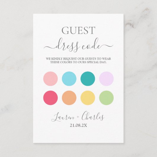 春の結婚式ドレスコード挿入カード エンクロージャーカード (正面)