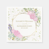 春の結婚式ナプキンズパステルカラーワイルドフラワー スタンダードカクテルナプキン (正面)