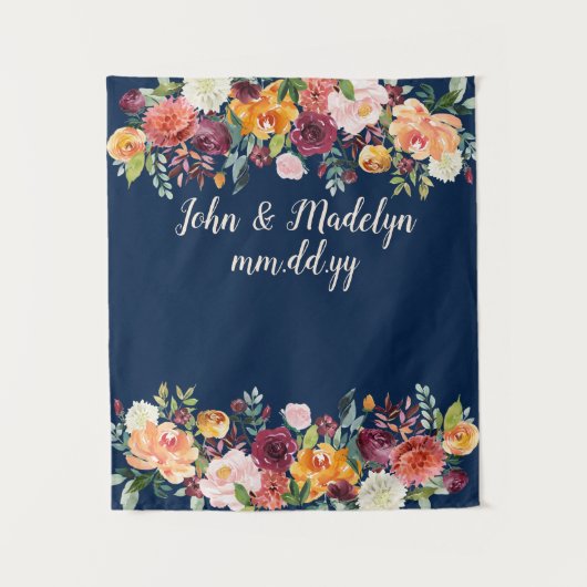 春の結婚式バックドロップBoho披露宴フォトブース タペストリー (正面)