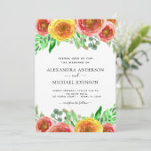 春の結婚式フローラエレガント花水彩 招待状 (スタンド正面)