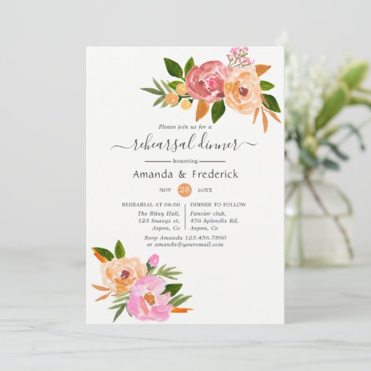 春の結婚式フローラリハーサルディナー 招待状 (スタンド正面)