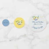 春の結婚式ブルーとイエロー コンフェッティ (裏面)