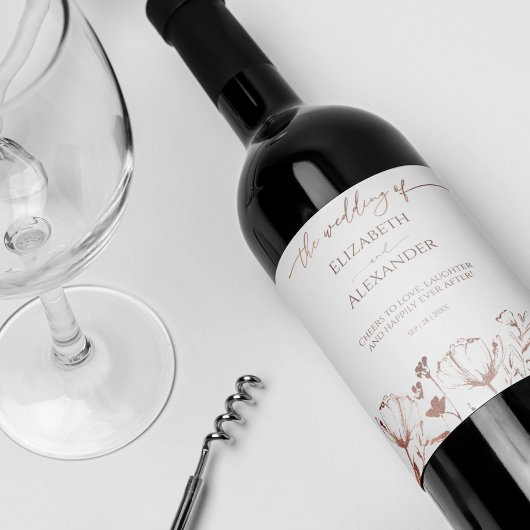 春の結婚式ワインラベル山花 ワインラベル