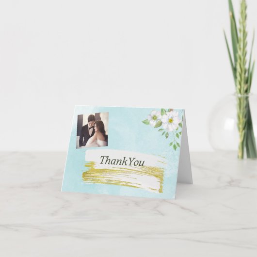 春の結婚式写真ありがとう サンキューカード (正面)