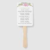 春の結婚式式プログラムのサインワイルドフラワー ハンドファン (裏面)