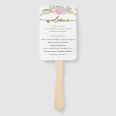 春の結婚式式プログラムのサインワイルドフラワー ハンドファン (正面)