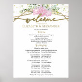 春の結婚式式プログラムのサインワイルドフラワー ポスター (正面)