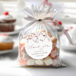 春の結婚式感謝していYouステッカー金箔の水色 ラウンドシール