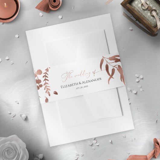 春の結婚式招待状用帯ワイルドフラワー 招待状ベリーバンド