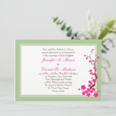 春の結婚式招待状 |ピンクのドッグウッド 招待状 (スタンド正面)