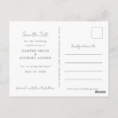 春の結婚式水の色のチューリップ日付を保存 ポストカード (裏面)