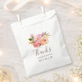 春の結婚式水彩フラワーズゲストの好意 フェイバーバッグ (クリップ留めされた状態)