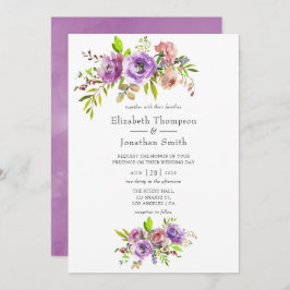 春の結婚式水彩フローラ招待状 招待状