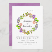 春の結婚式水彩フローラ招待状 招待状 (正面/裏面)