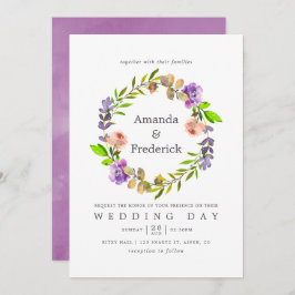 春の結婚式水彩フローラ招待状 招待状