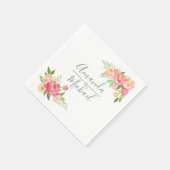 春の結婚式水彩牡丹 スタンダードカクテルナプキン (角)