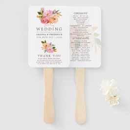 春の結婚式水彩花プログラム ハンドファン