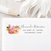 春の結婚式水彩花 ラベル (インサイチュ)