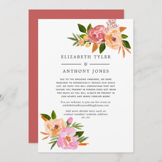 春の結婚式減らフローラの一覧 案内状 (正面/裏面)