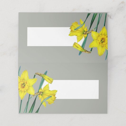 春の結婚式紅斑水色グレー黄色 プレイスカード (外部開封)